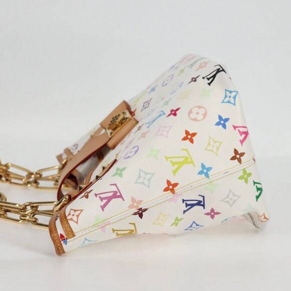 LOUIS VUITTON Monogram Multicolor Annie MM Tote Bag White M40307 LV Auth 120602V - Picture 3 of 16